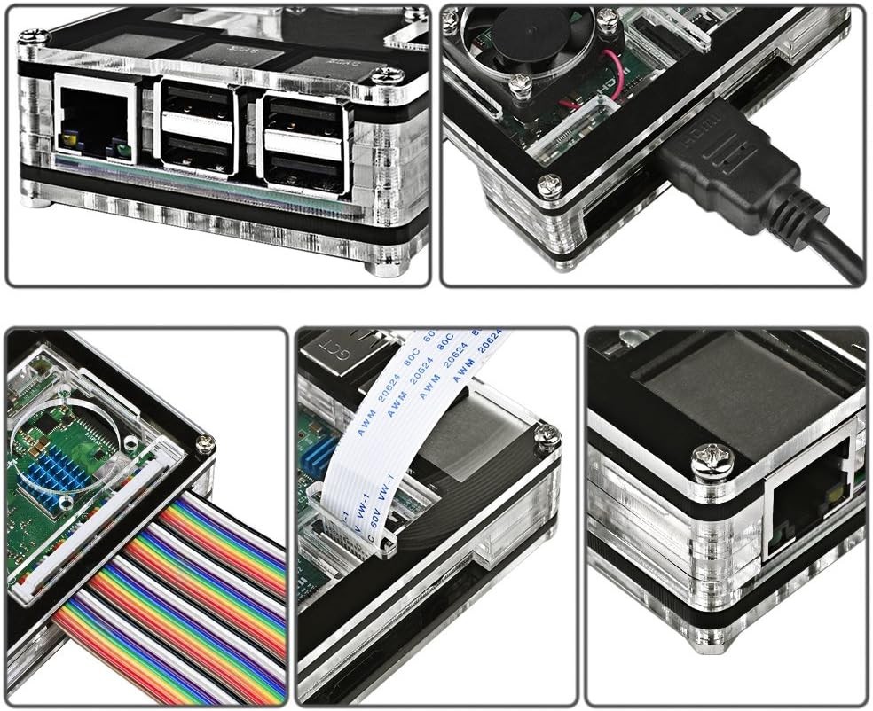 Clear White Raspberry Pi 3 B+ Case – Complete Cooling System with Power Supply