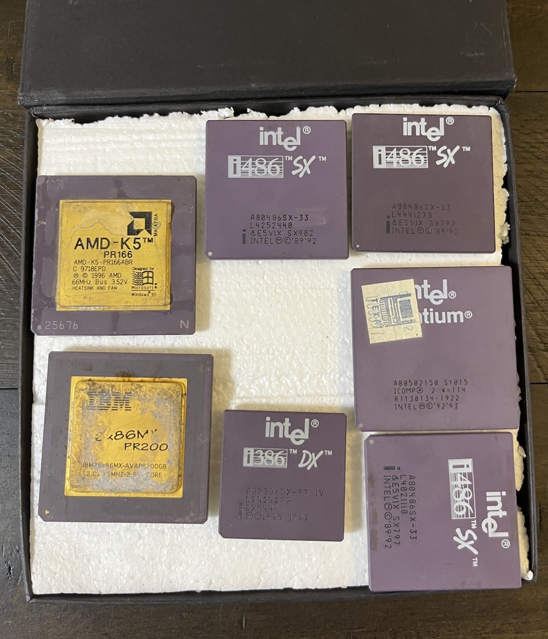 Vintage Rare Lot Of Intel i486 DX – i386DX – AMD-K6 – IBM PR200