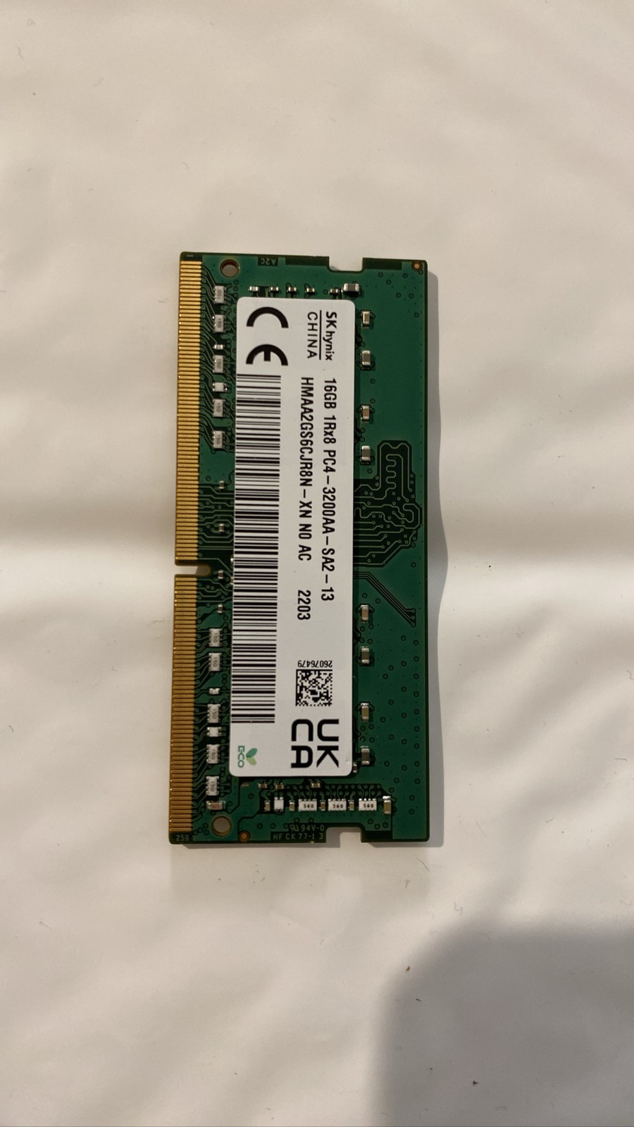 SK Hynix 16GB 1Rx8 PC4-3200AA DDR4 SODIMM Laptop RAM HMAA2GS6CJR8N-XN