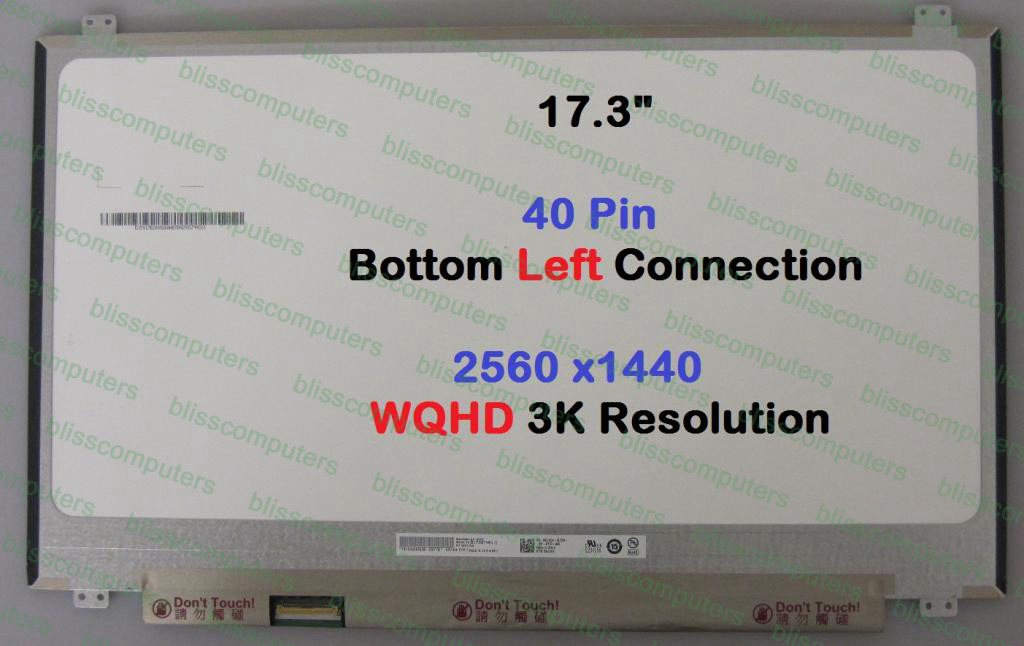 LCD WQHD 120Hz AUO B173QTN01.0 Display Clevo P870 Series