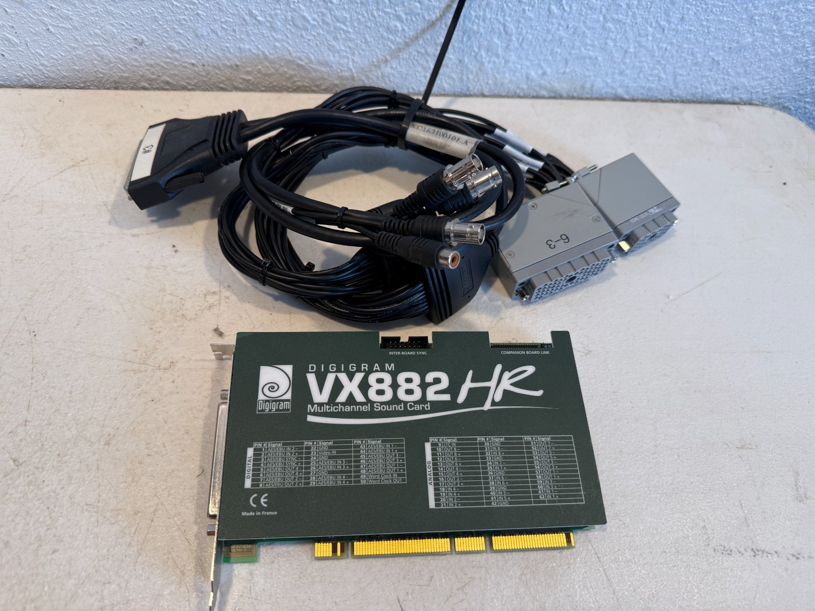 Digigram VX882HR Multichannel Sound Card PCI-X Audio Interface w/ Cable