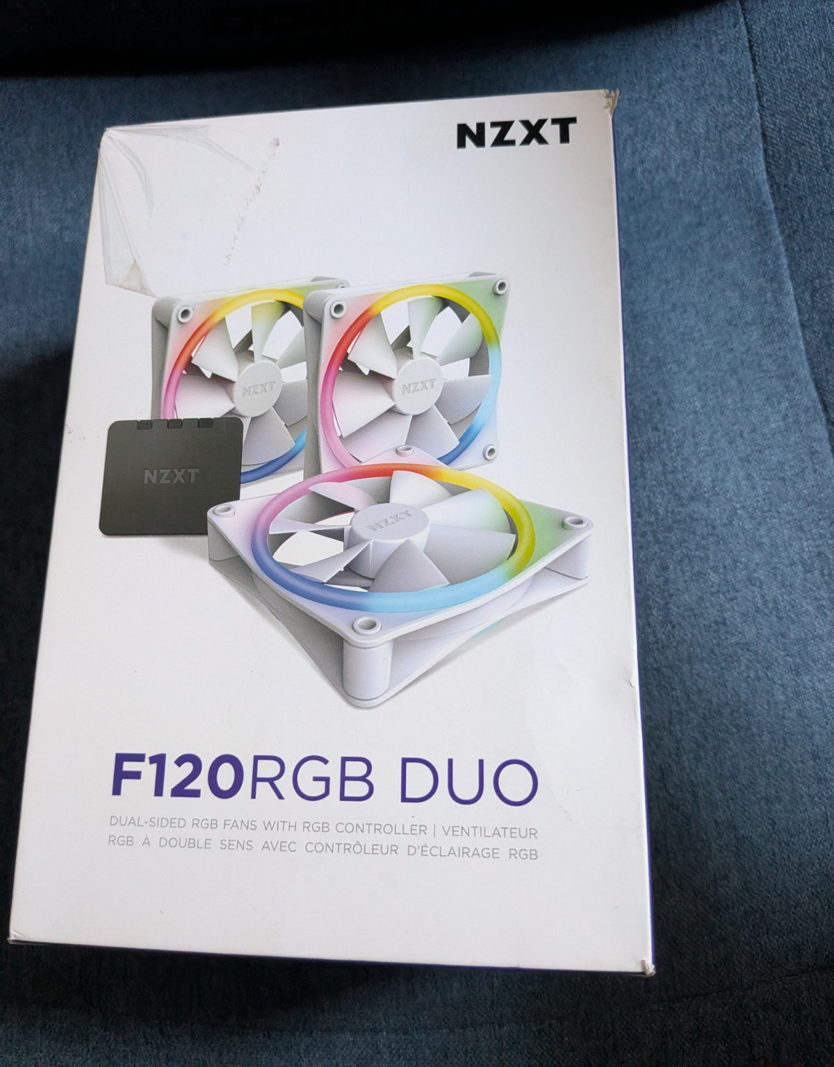 NZXT F120 RGB DUO 120mm White RGB Case Fans 3-Pack w/ Controller 4-Pin