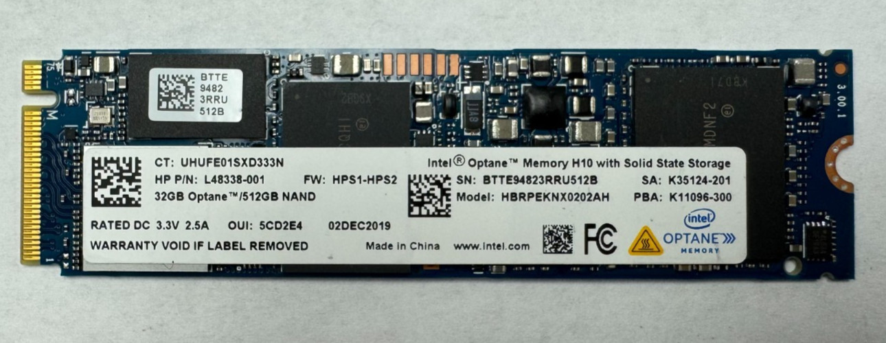 HP Intel OPTANE H10 512GB NAND SSD WITH Optane 32GB L48338-001 L74103-001
