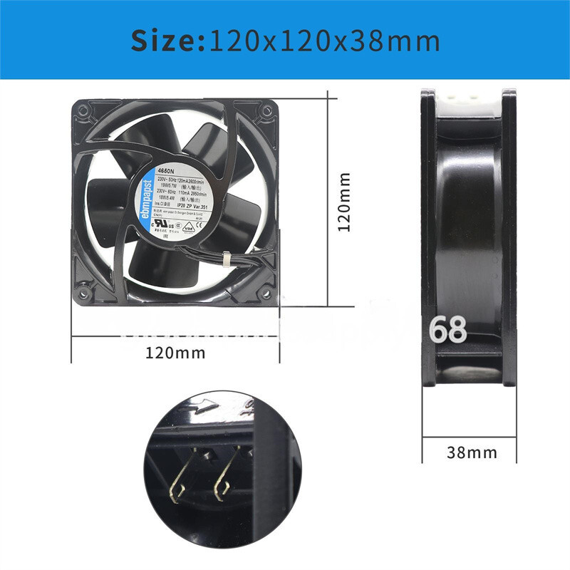 4650N AC Axial Compat Fan 230V 18/19W 120/110mA 2600/2950RPM Fan