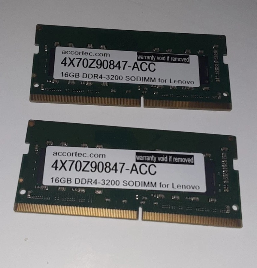 Lenovo Laptop 32GB Ram Kit (2 x 16GB) PC4-25600 DDR4-3200 16GB SO-DIMM Memory