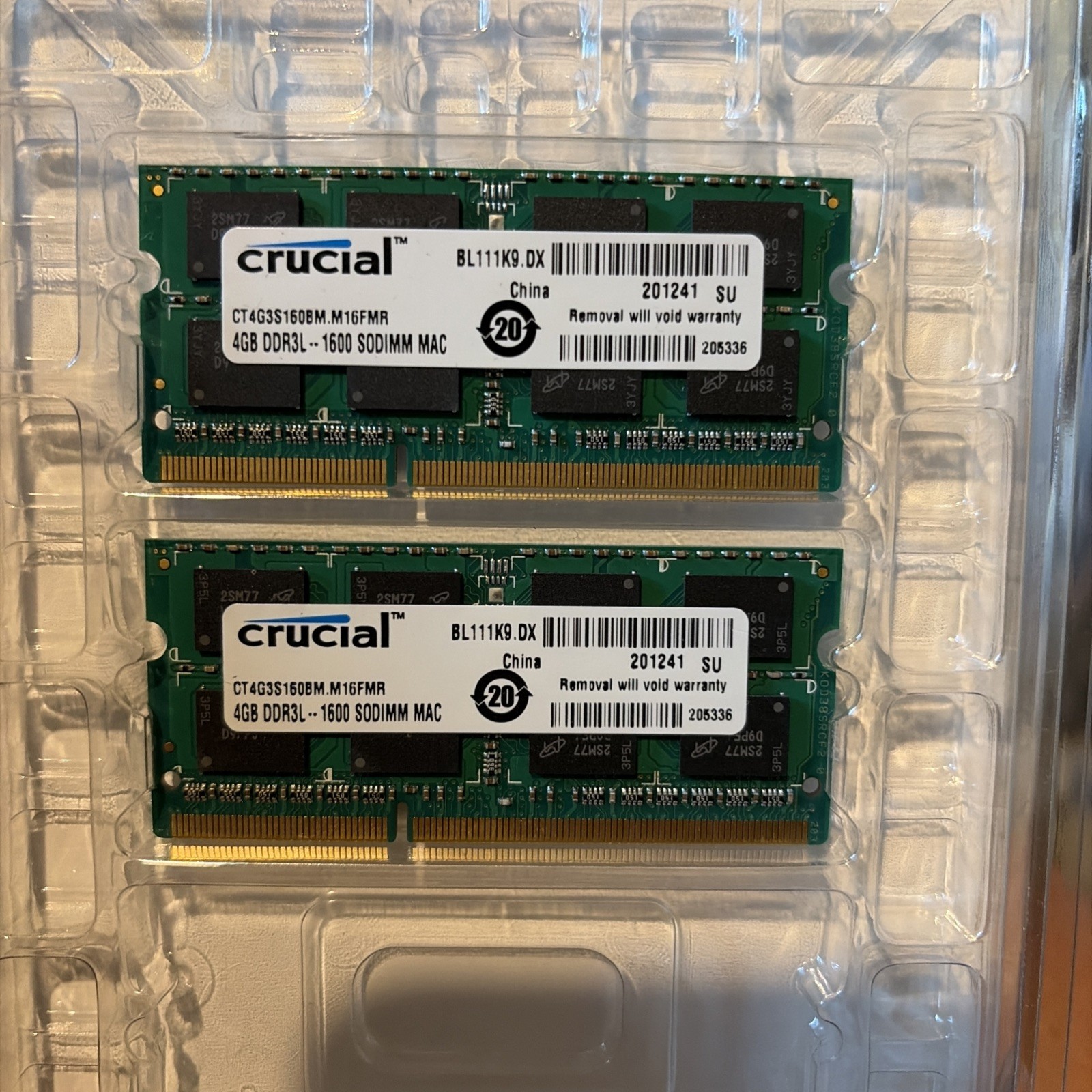 (NEW) CRUCIAL 8GB (2x4GB)DDR3L-1600 SODIMM Laptop Memory RAM