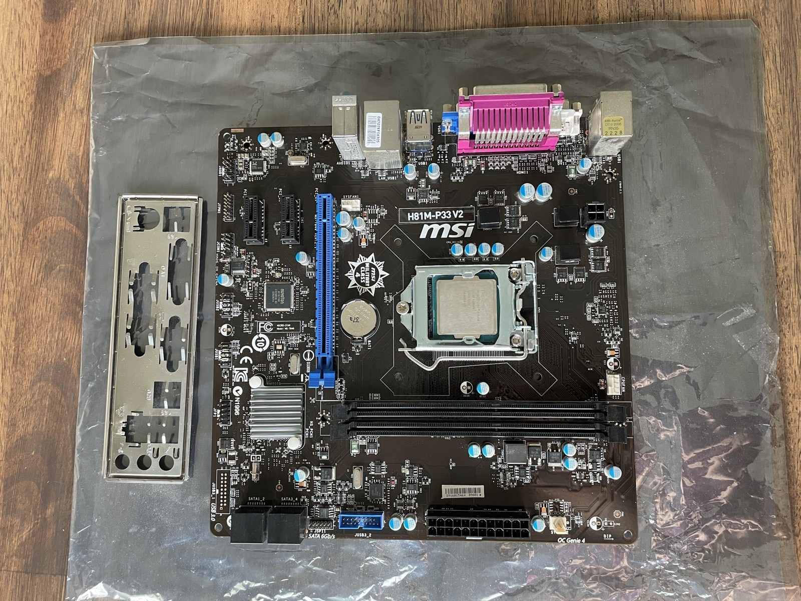MSI H81M-P33 V2 Micro ATX Motherboard with Intel i3-4130 3.4 GHz Processor