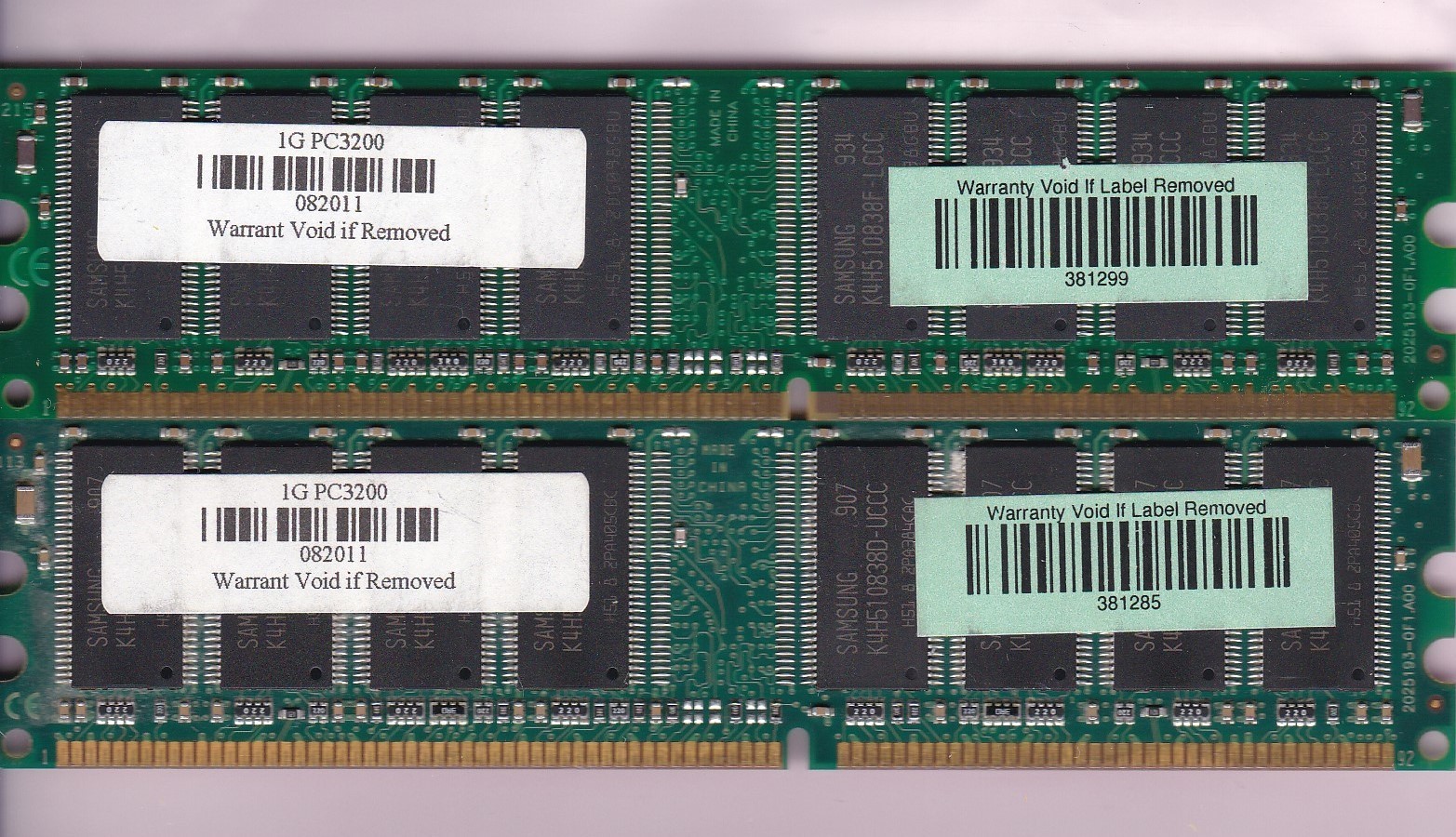 2GB 2x1GB PC3200 SILICON TECHNOLOGY 1GPC3200 DDR-400 SAMSUNG RAM MEMORY KIT DDR1