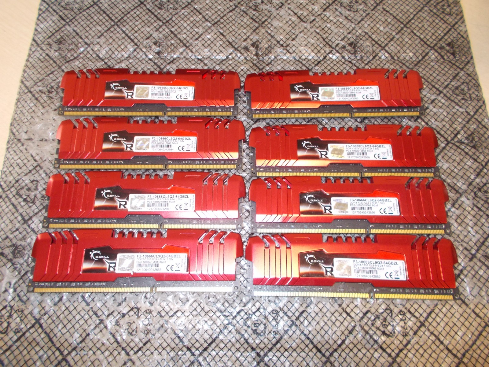 64GB (8GBx8) G.Skill Ripjaws Z PC3-10600 Non-ECC DDR3 Ram F3-10666CL9Q2-64GBZL