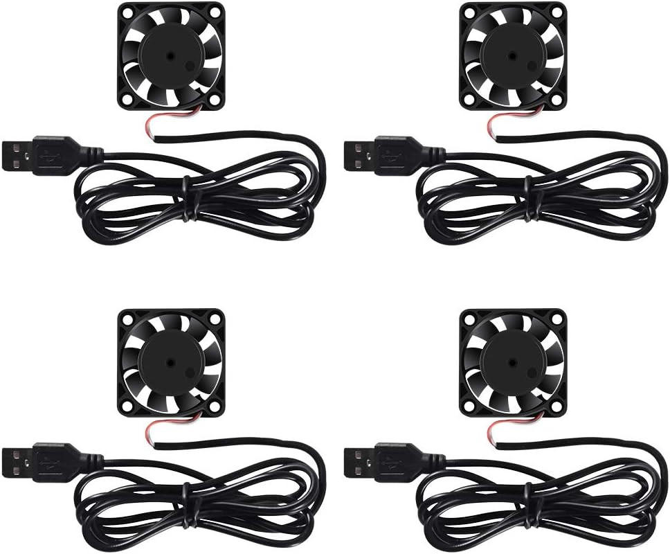 4-Pack 40mm USB Brushless Cooling Fans, 5V, 4200 RPM for Small Appliances