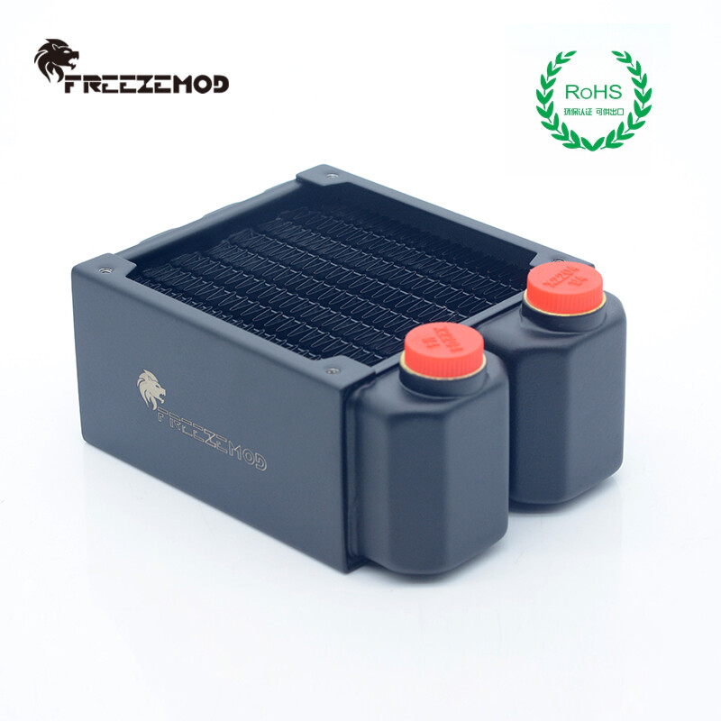 FreezeMod 80mm G1/4″ Threads Copper Radiator for PC Water Cooling 45mm Thick