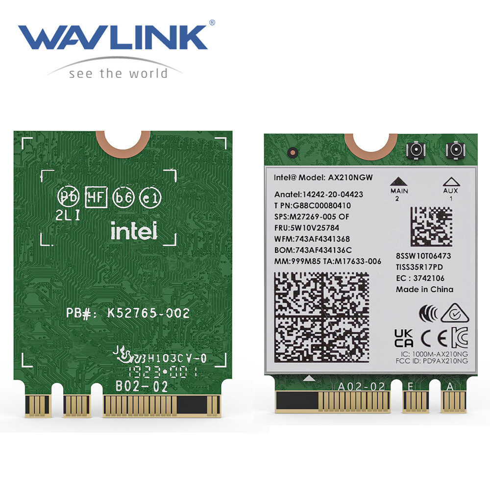 WiFi 6E Card M.2 Intel AX210 WiFi Bluetooth 5.3 Tri-Band Laptop M.2 Network Card