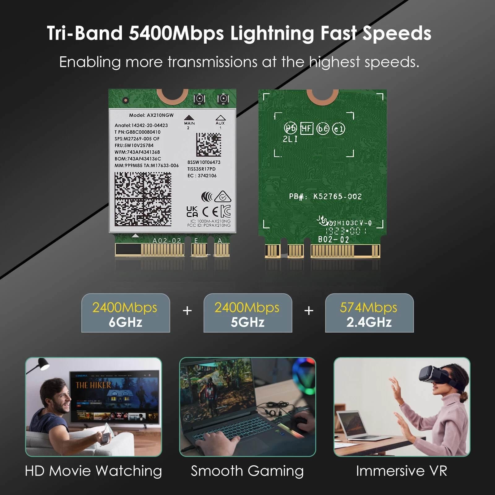 WiFi 6E AX5400 M.2 Module Enables Key A Or E M.2 Socket To Attach Bluetooth 5.3