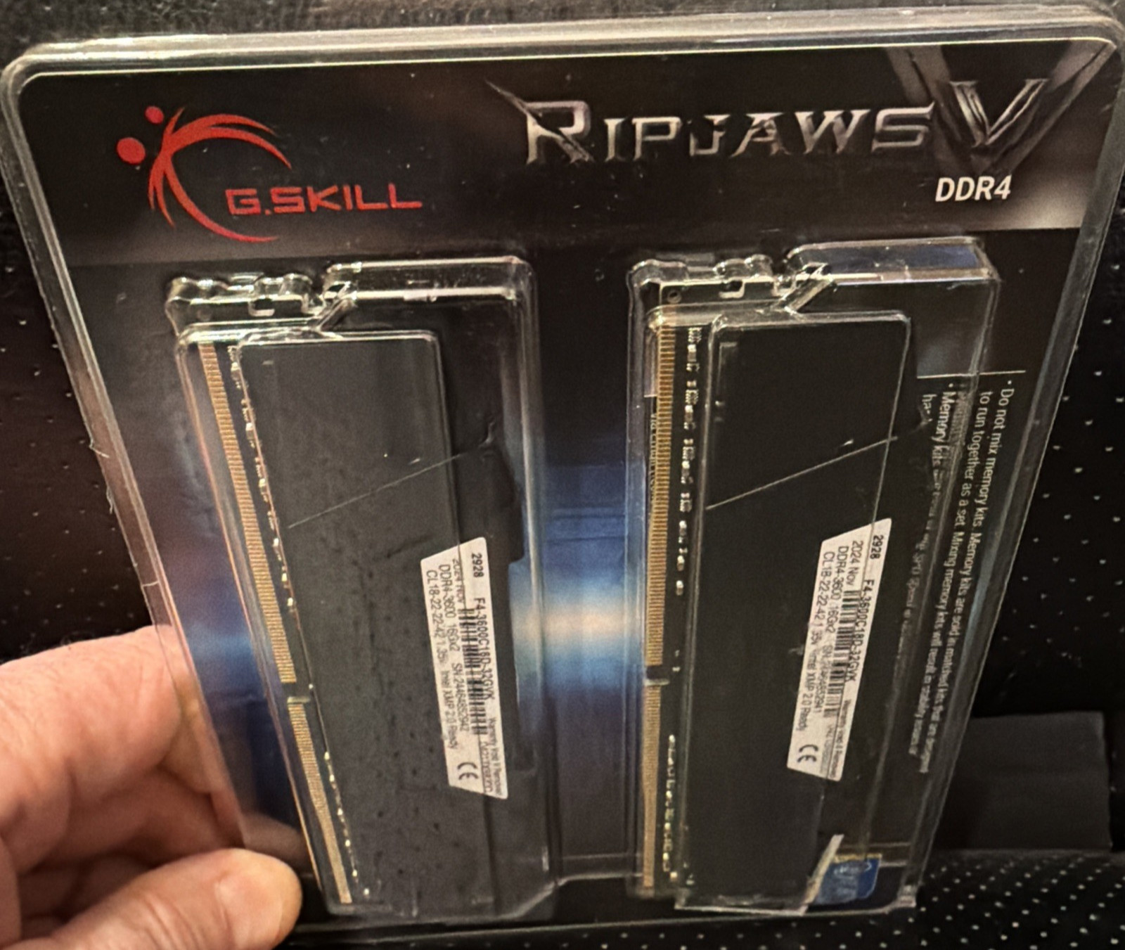 G.SKILL Ripjaws V Series 32GB (2 x 16GB) DDR4 3600 MHz F4-3600C18D-32GVK – NEW