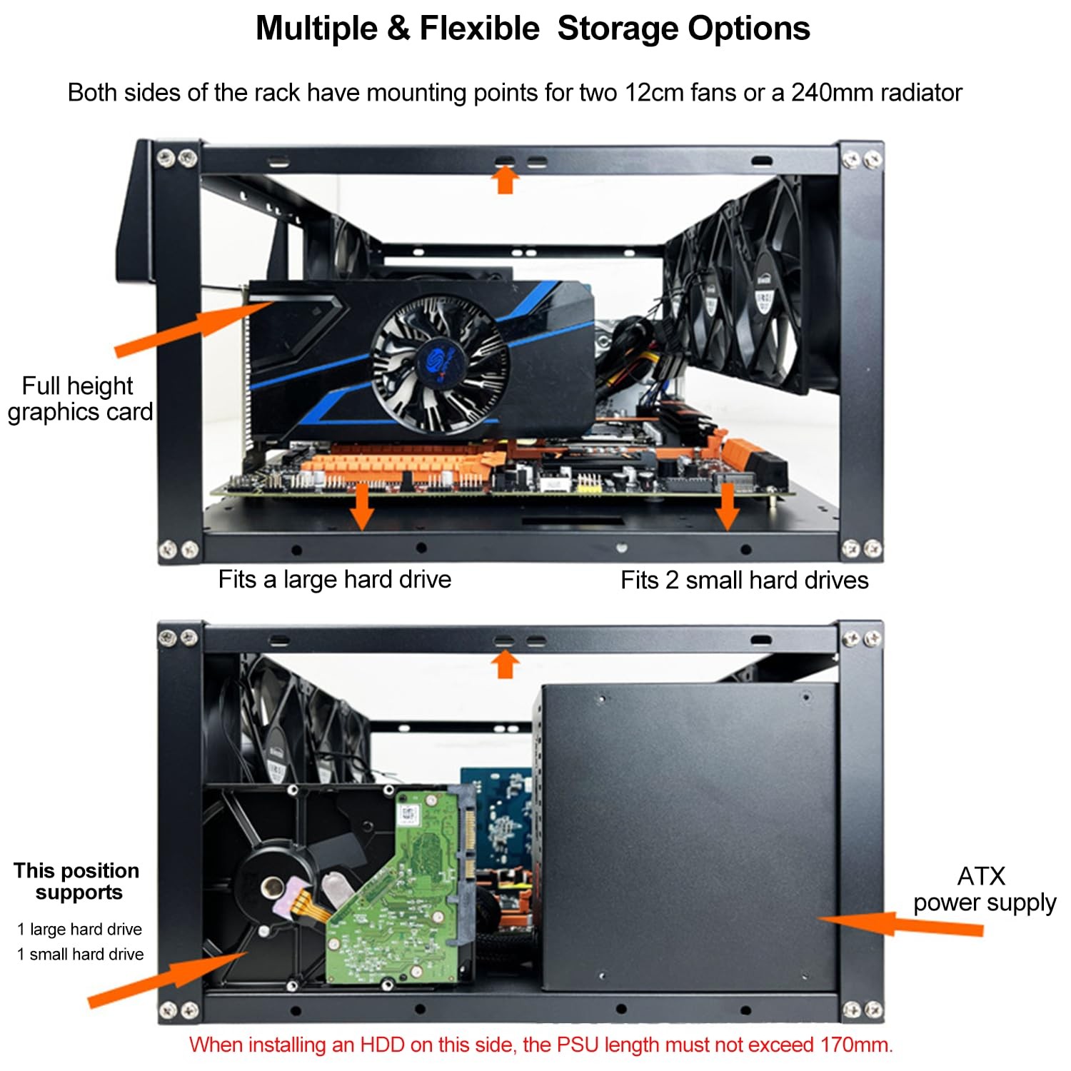 PC Test Bench,Open Air PC Case,Open Frame Computer Chassis, DIY Stackable Tec…