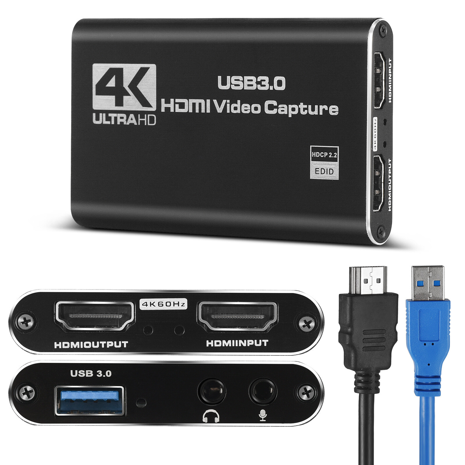 4K Audio Video Capture Card USB 3.0 HDMI Video Capture Device Full HD Recording