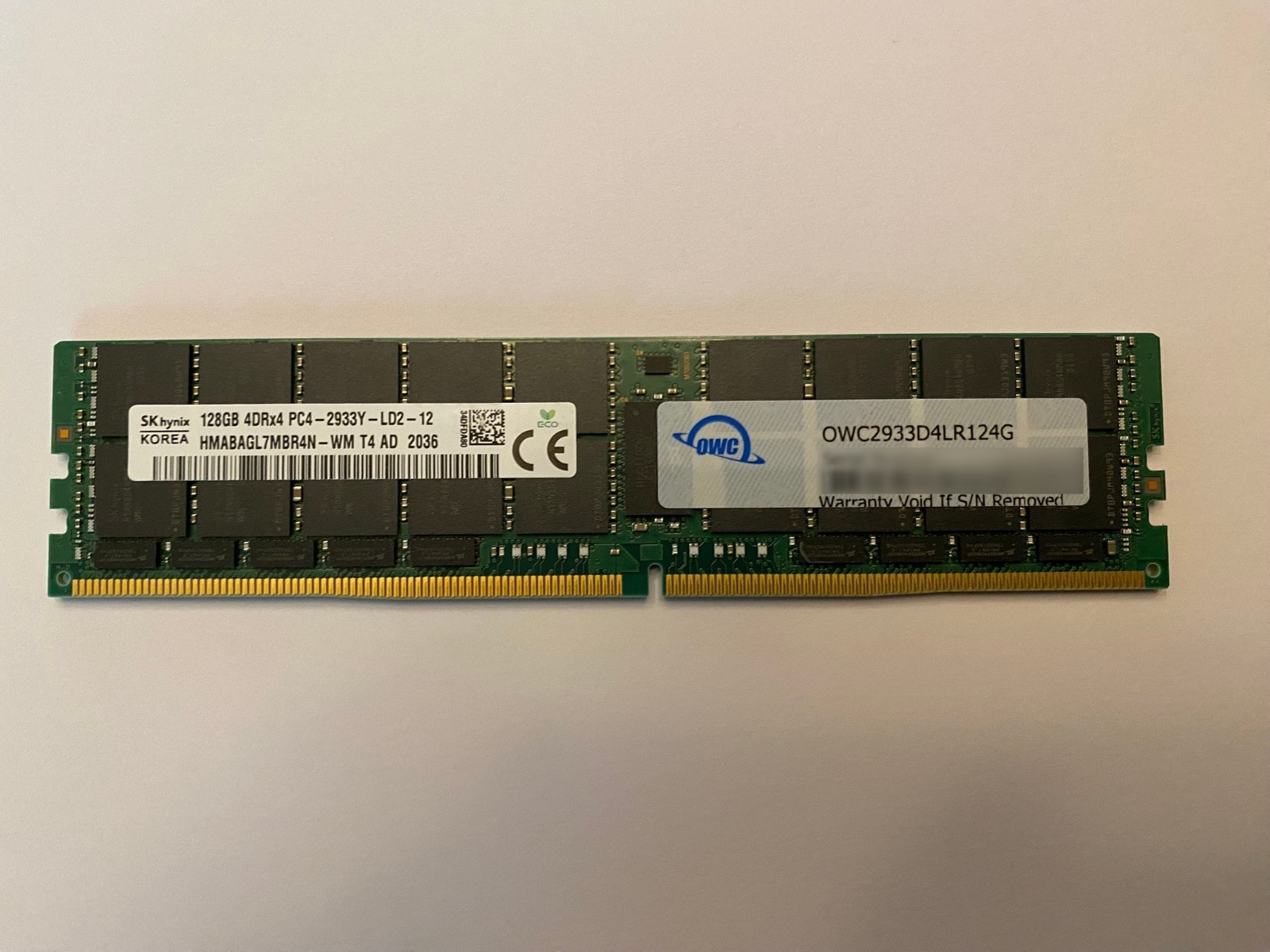 OWC 128GB (1x 128GB) PC4-23400 (DDR4-2933) Memory 2933 mhz LRDIMM