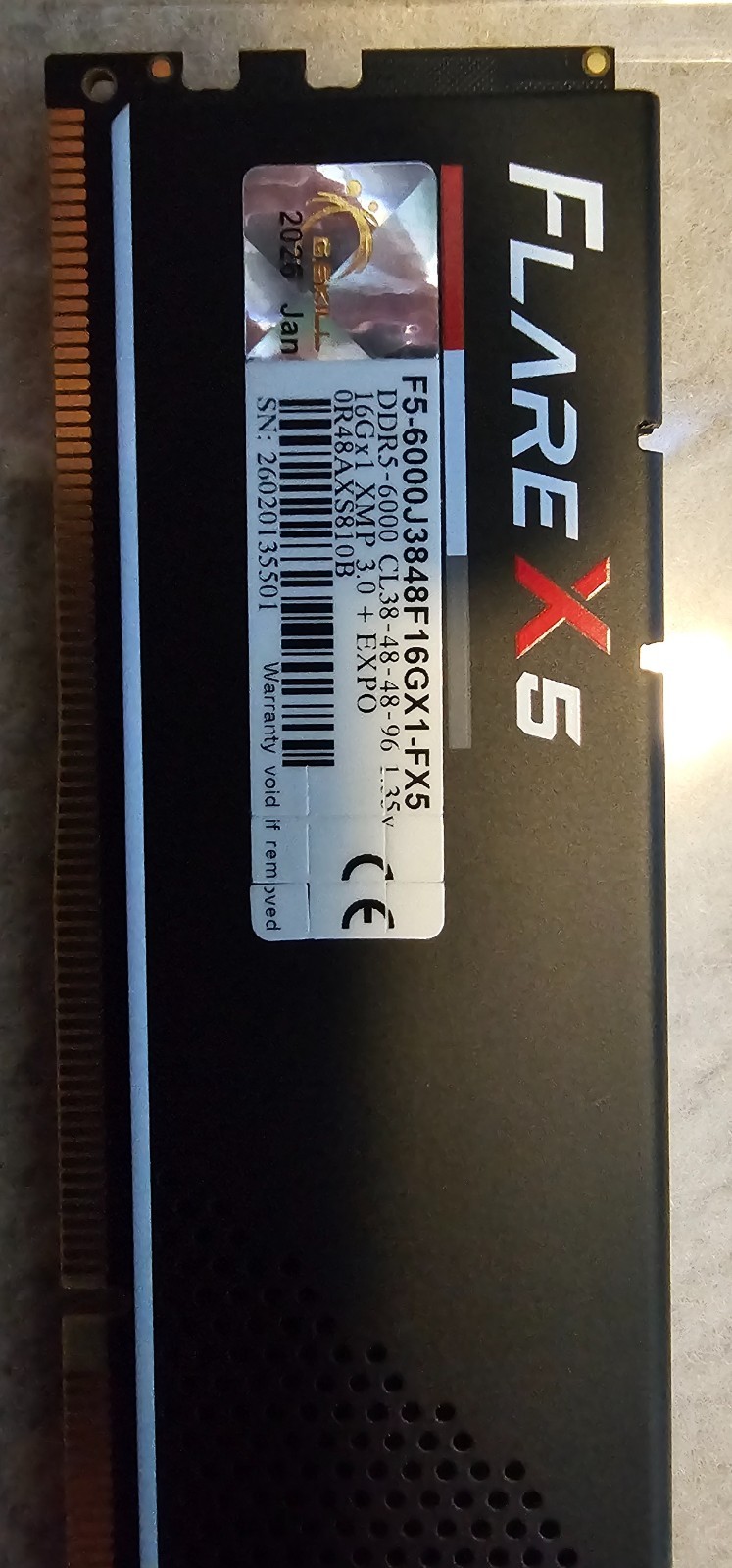G.SKILL Flare X5 16GB 288-Pin DIMM RAM DDR5 6000 Desktop Memory