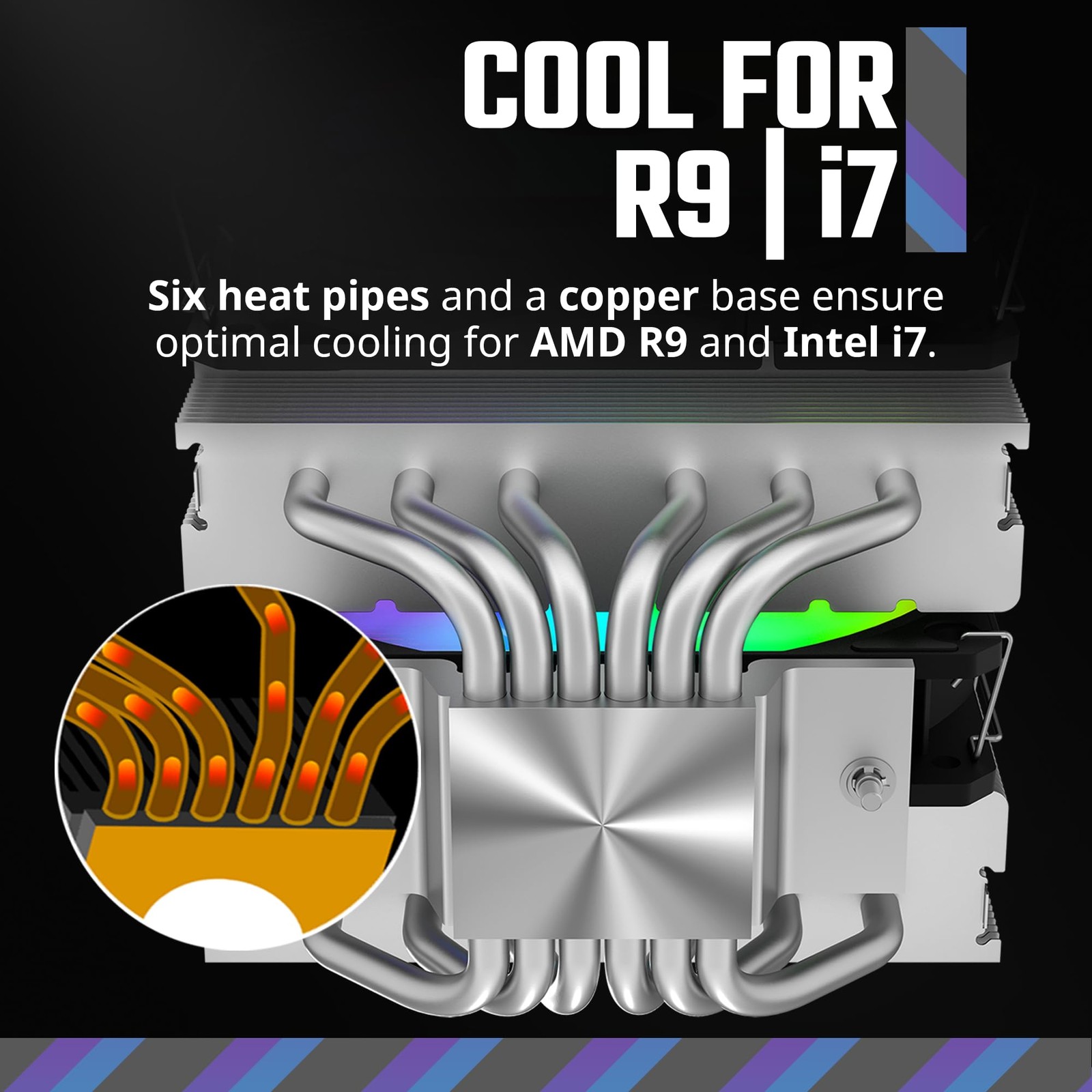 Cooler Master Hyper 620S Dual Tower CPU Air Cooler, ARGB Sync, 120mm PWM Fan -S