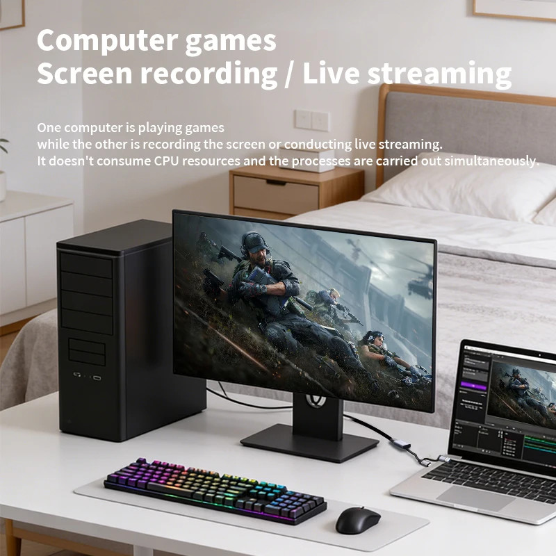 USB 3.0 HDMI Video Capture Card Type C Game Grabber for Live Streaming Recording