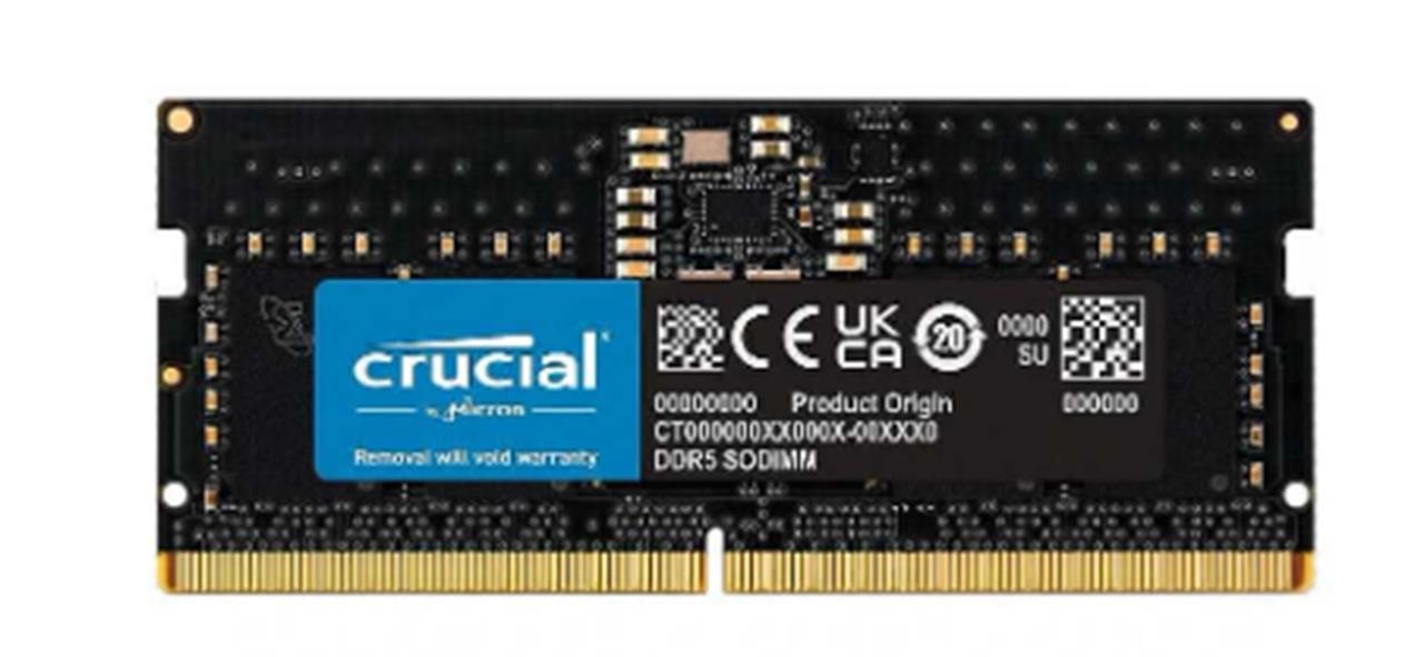 Crucial 8GB DDR5-5600 SODIMM Laptop Memory CT8G56C46S5 PC5-44800 CL46 1Rx16