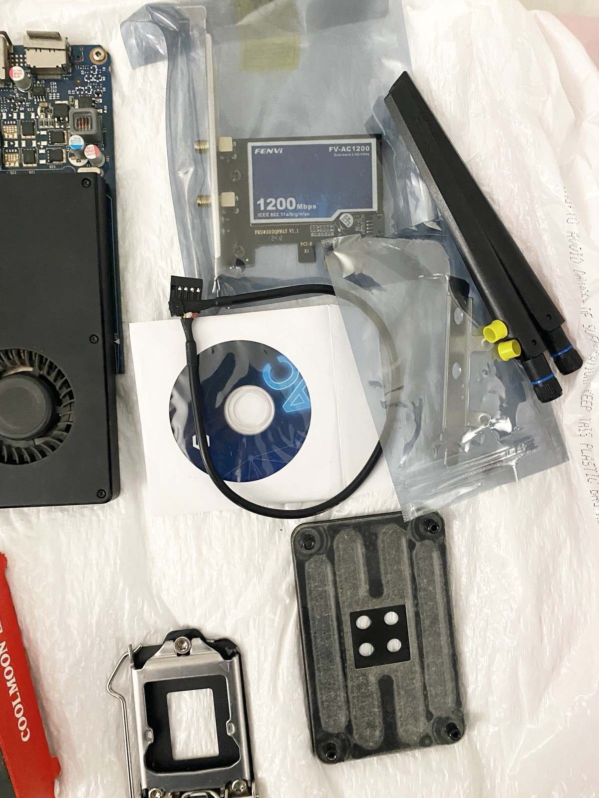 PC Parts Lot GPU, Intel Core 2 Quad Q9650, CPU Cooler, WiFi Card, Fans and More!