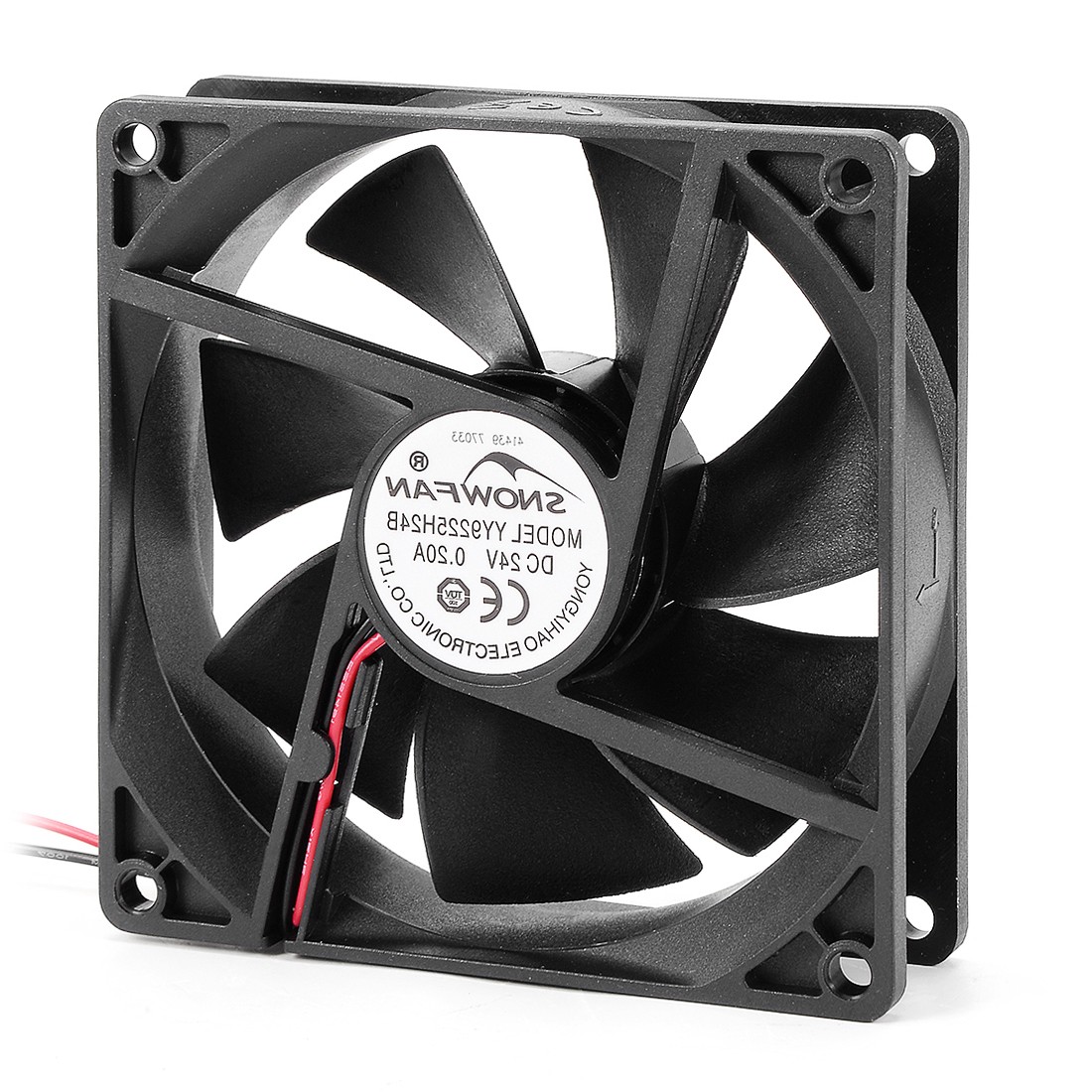 92x92x25mm 9225 24V DC Cooling Fan w Long Life Dual Ball Bearings