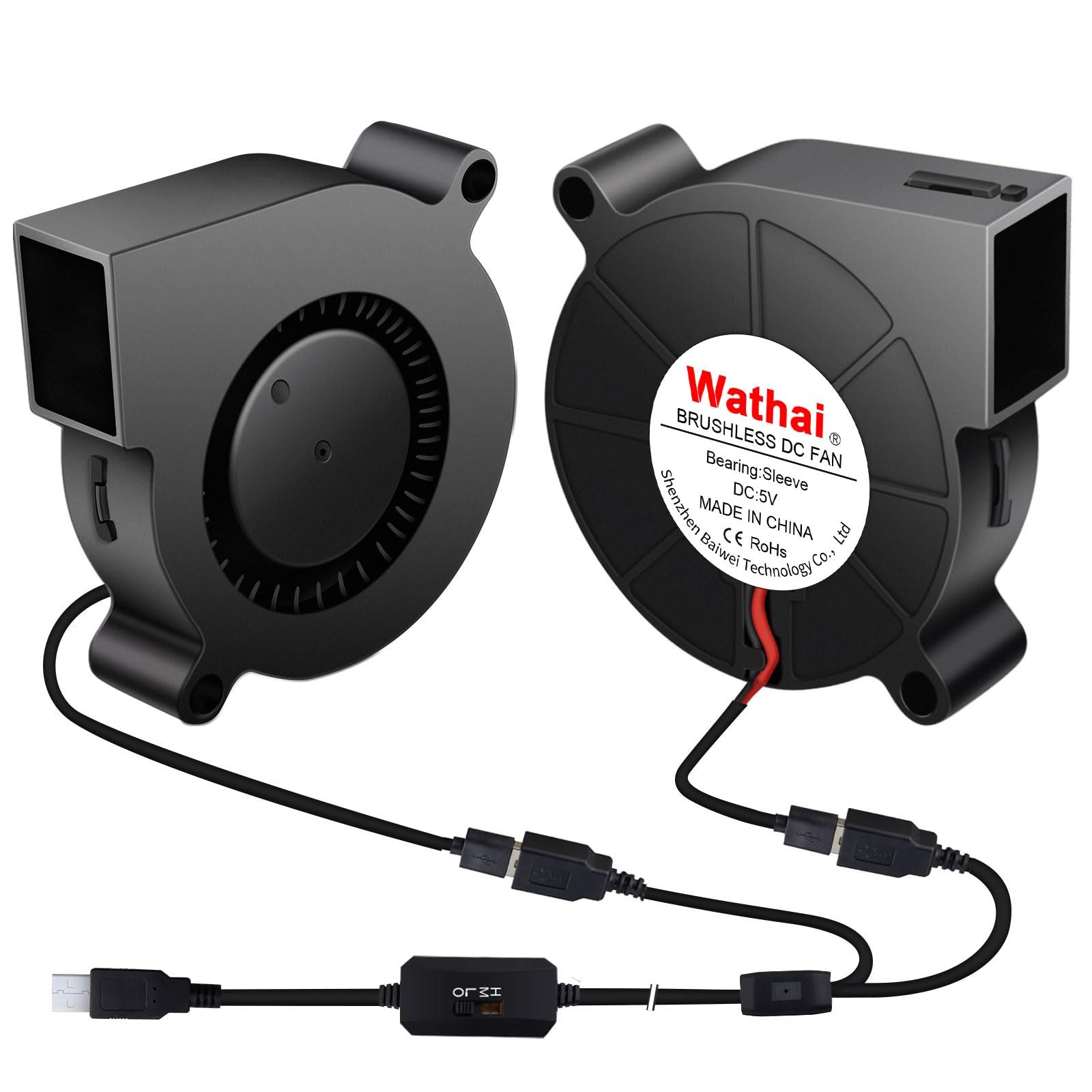50mm x 15mm USB Blower Fan 5V 5015 Brushless Cooling Fans Variable Speed