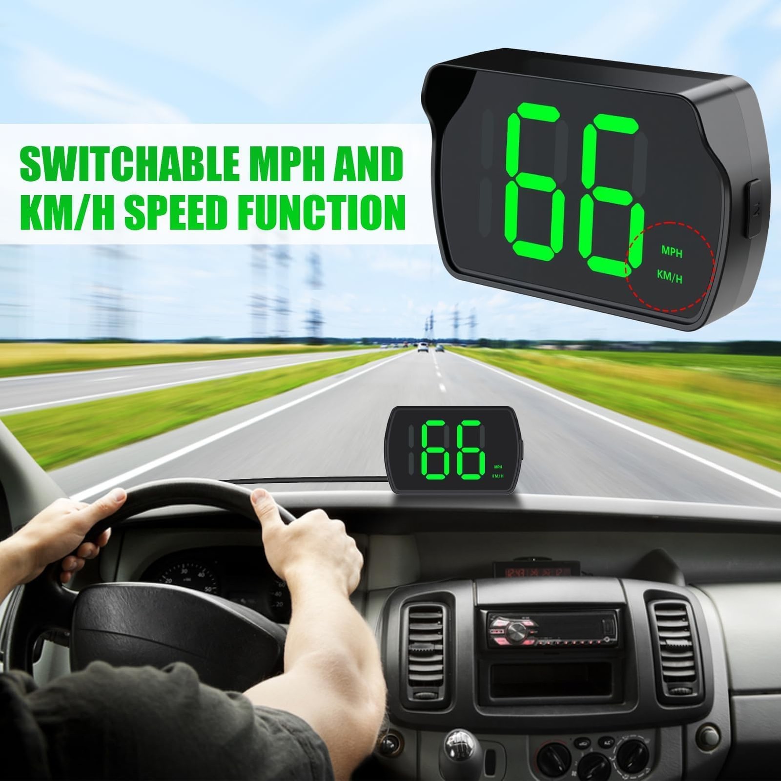 GPS Digital Speedometer for Car MPH, Golf Cart Universal HUD Speed Meter, Hea…