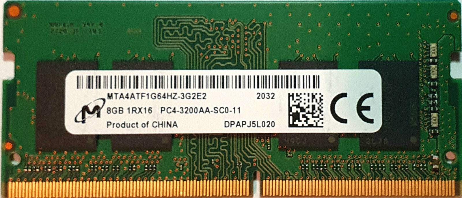 8GB Micron DDR4 PC4-3200AA Laptop Memory SODIMM RAM MTA4ATF1G64HZ-3G2E2 1Rx16