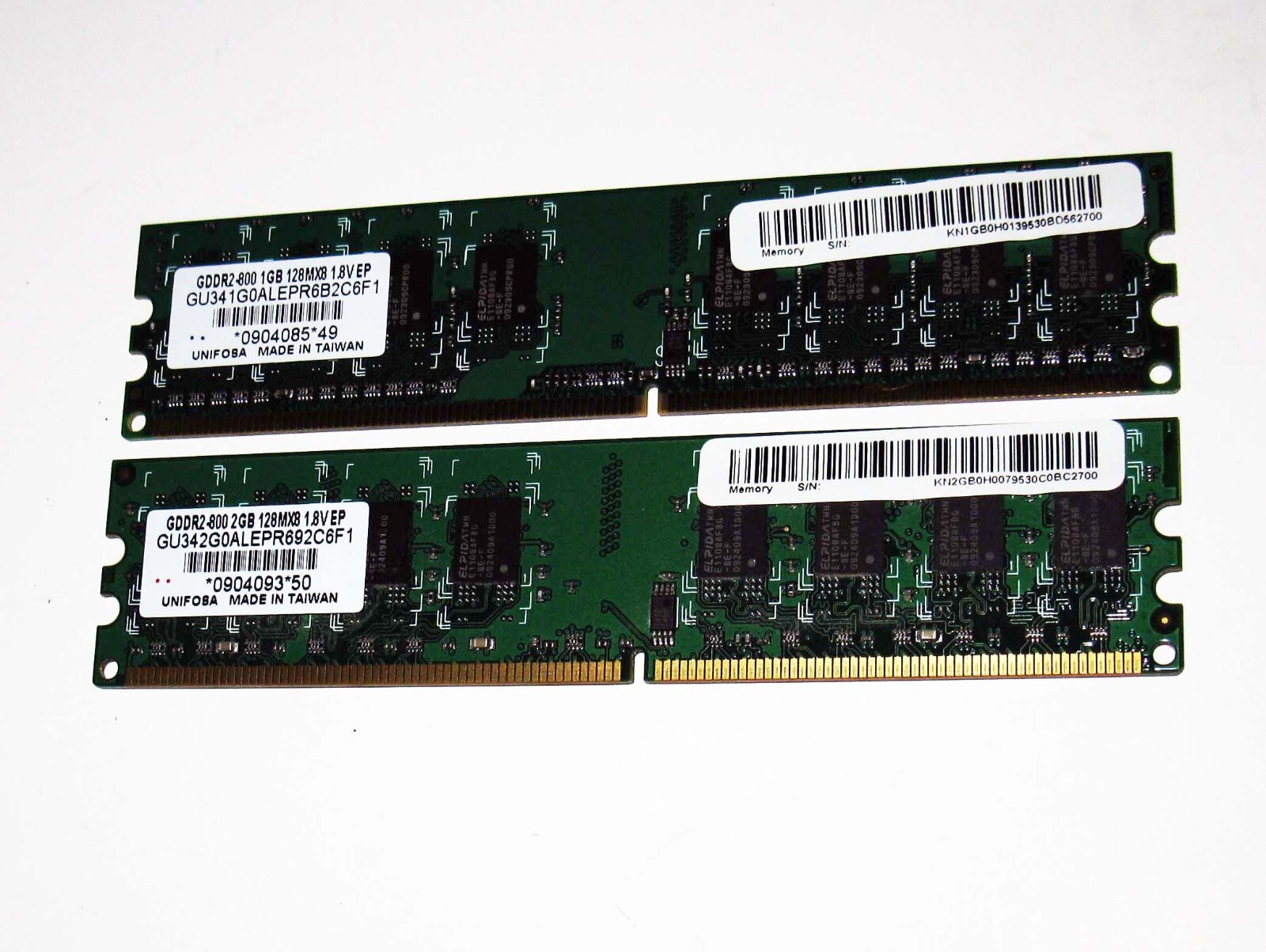 3GB GDDR2-800 128MX8 Ram 1x 1GB 1x 2GB Working Pull from eMachines ET1831-05