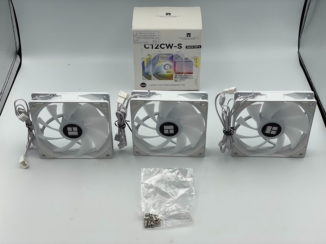 Thermalright TL-C12C-S Fluid Dynamic Bearing 120mm Case Fan – White (3 Pack)