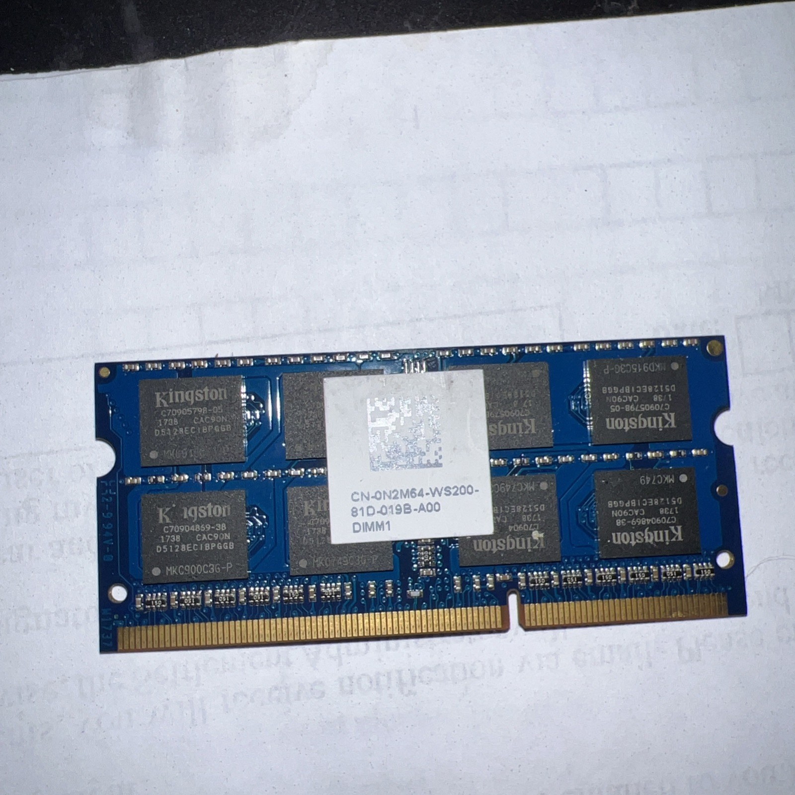 Kingston Technology 8GB 2RX8 PC3L-12800S RAM Memory DDR3 KN2M64-ETBS1