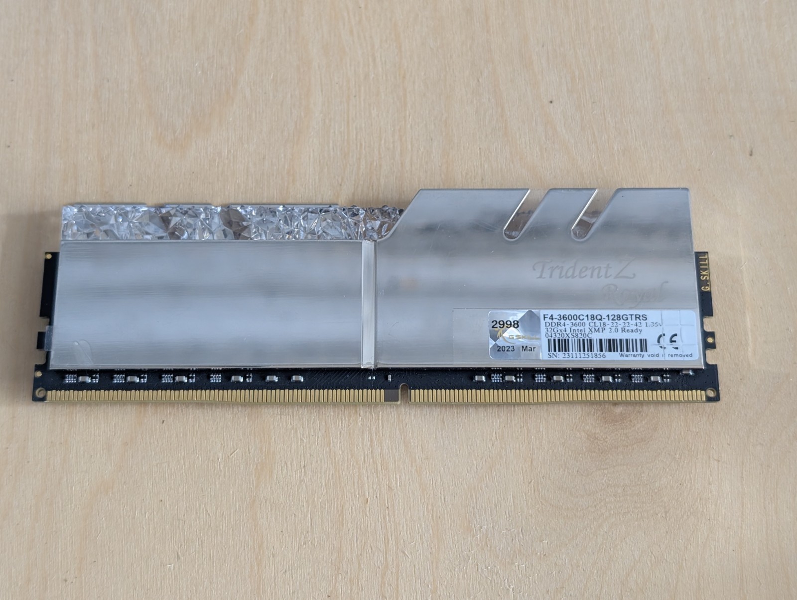 G.Skill Trident Z Royal DDR4-3600MHz 32GB Desktop Memory (F4-3600C18Q-128GTRS)