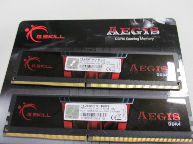 F4-2400C16D-16GIS Aegis RAM DDR4-2400 CL16-16-16-39 1.20V 8GB