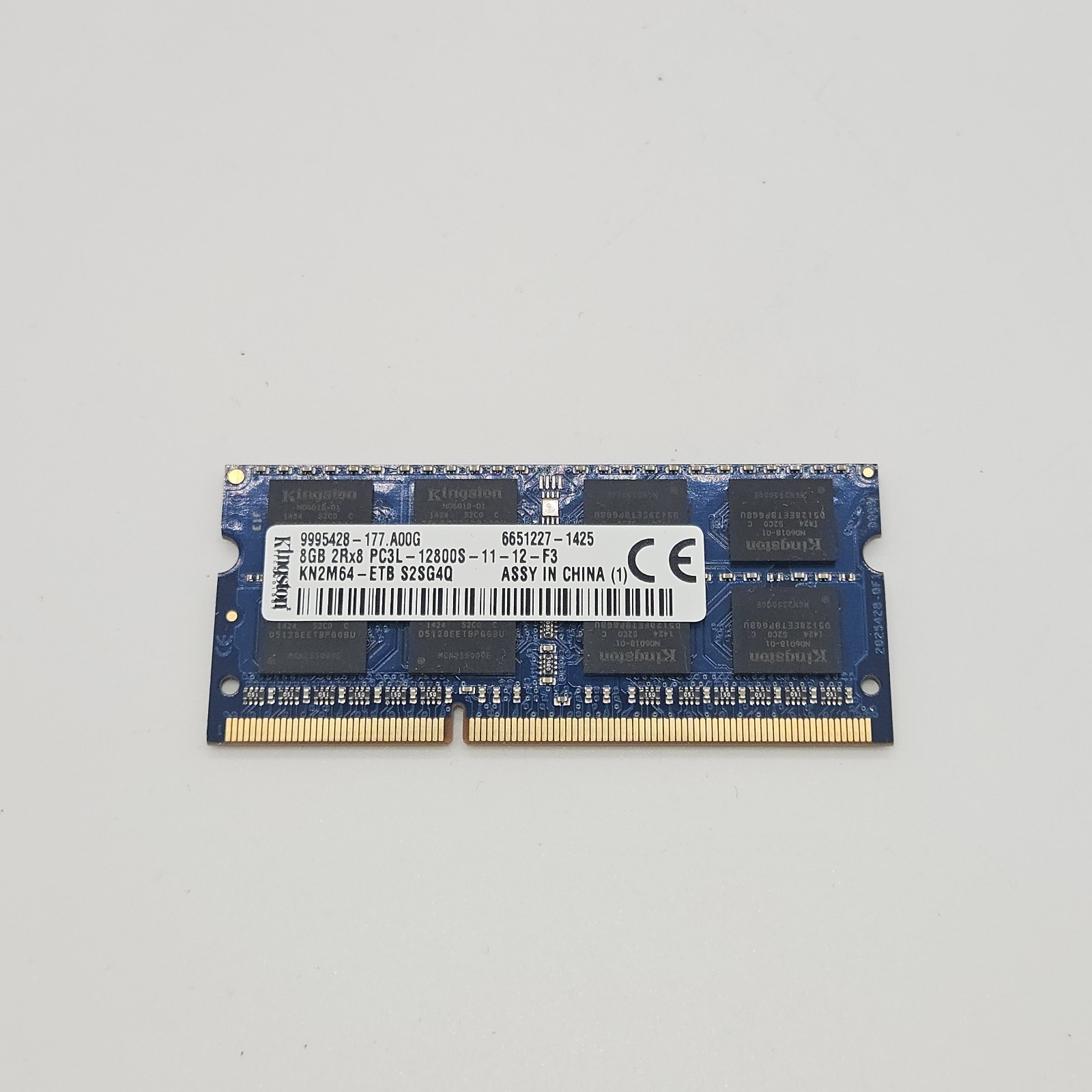Kingston 8GB DDR3L Laptop RAM PC3L-12800S 1600MHz 2Rx8 SODIMM Memory KN2M64-ETB