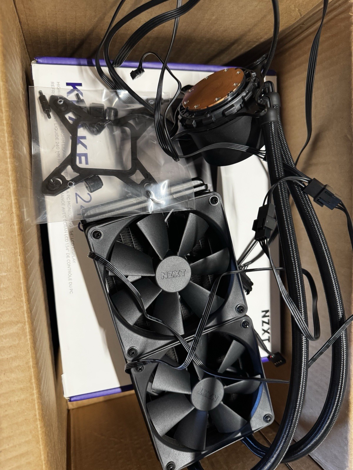 NZXT Kraken 240 Liquid CPU Cooler LCD Display Black RL-KN240-B1 INTEL MOUNT ONLY