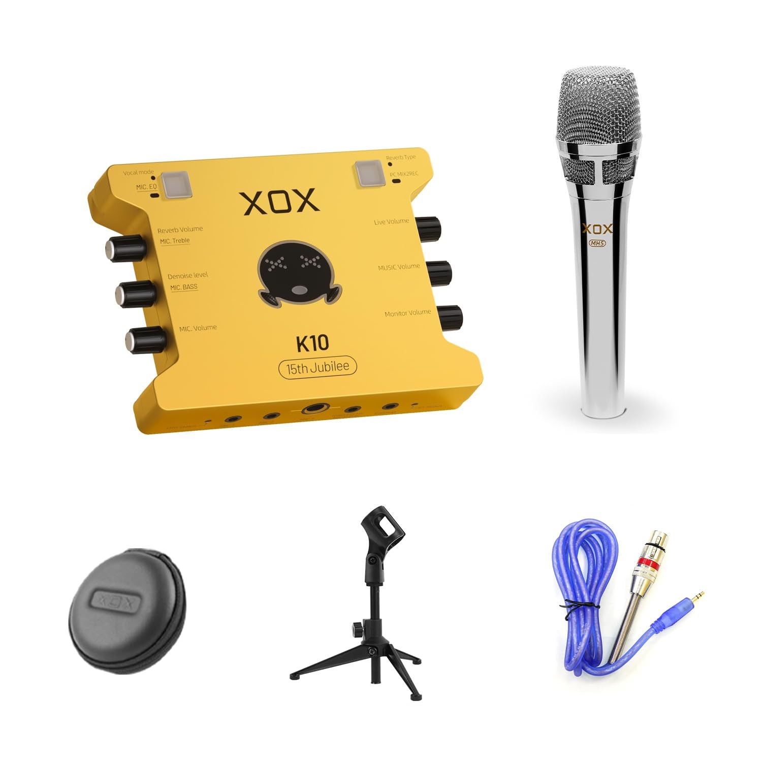 XOX K10 set live streaming audio interface,live sound card,audio mixer Yellow