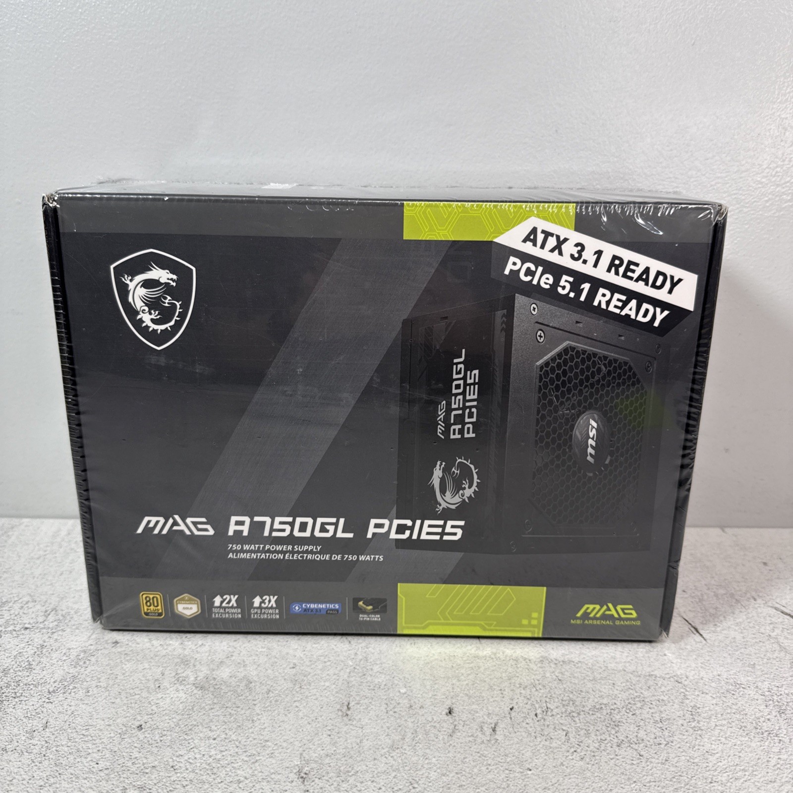 MSI MAG A750GL PCIE5 750W Power Supply ATX 3.1 PCIe 5.1 80+ Gold MSI Arsenal NEW