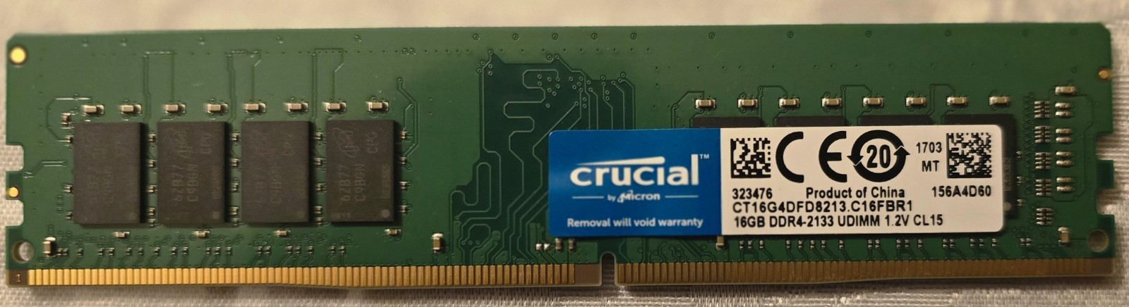 Crucial 16GB Single DDR4 2133 (PC4-17000) UDIMM 288-Pin Memory – CT16G4DFD8213
