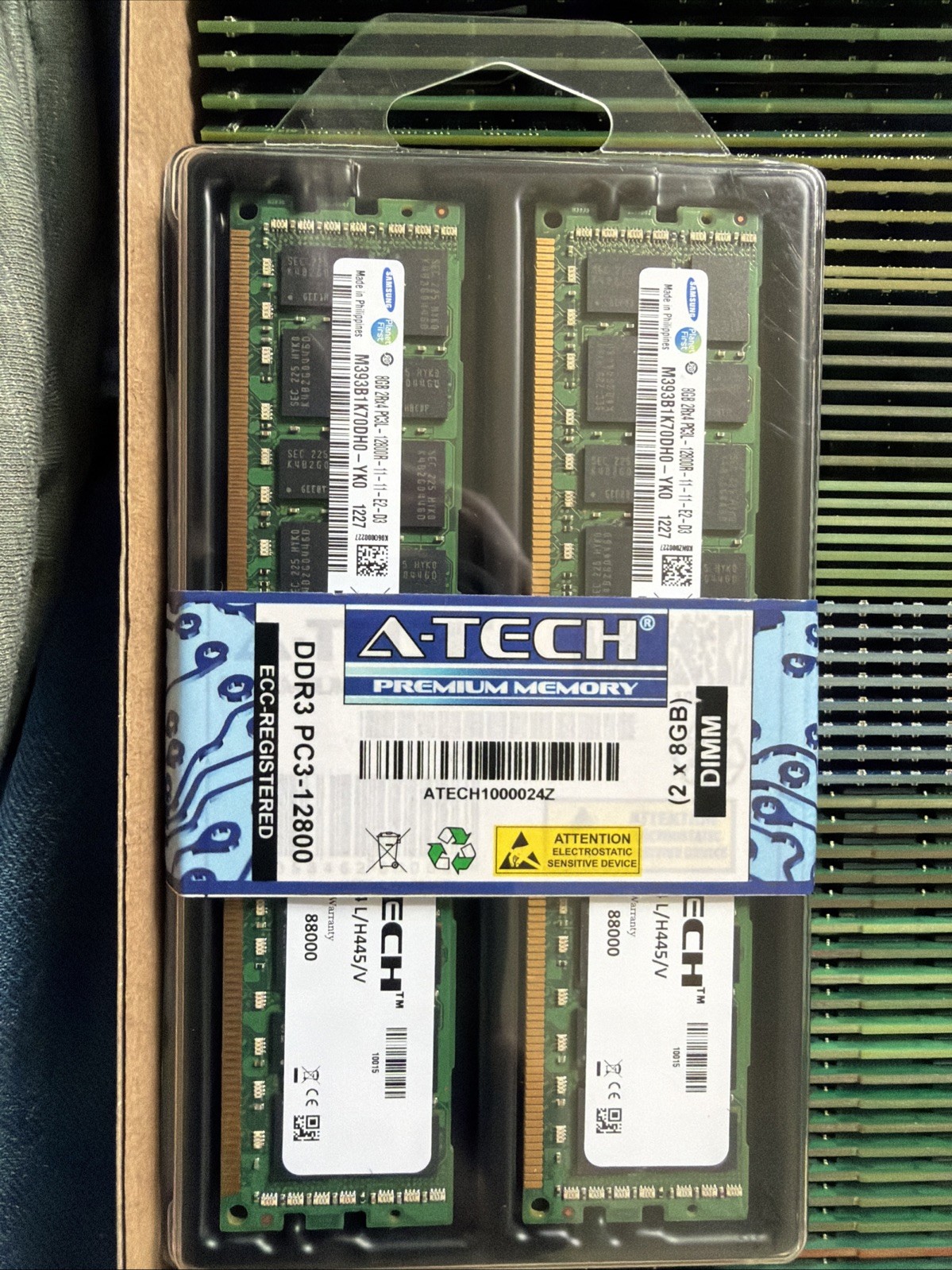 16GB (2x 8GB) Samsung PC3L-12800R DDR3L 1600MHz 2Rx4 ECC Registered Server RAM