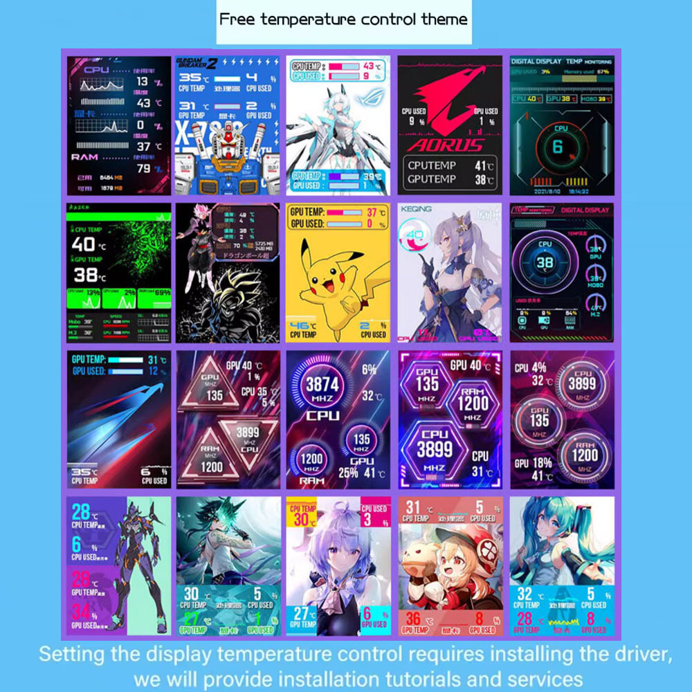Custom Your Picture GPU Bracket VGA Holder 2.4″ LCD RGB CPU GPU RAM Monitor