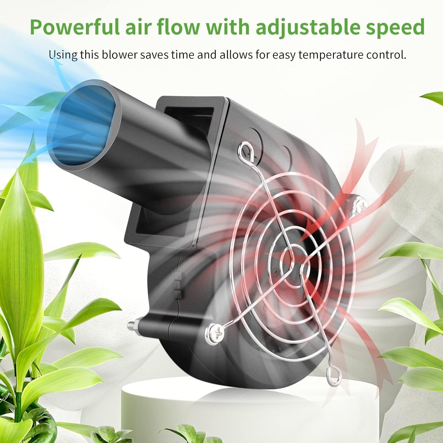 97mm x 33mm BBQ Blower Fan 12V with 120V – 240V AC Plug Variable Speed Controlle