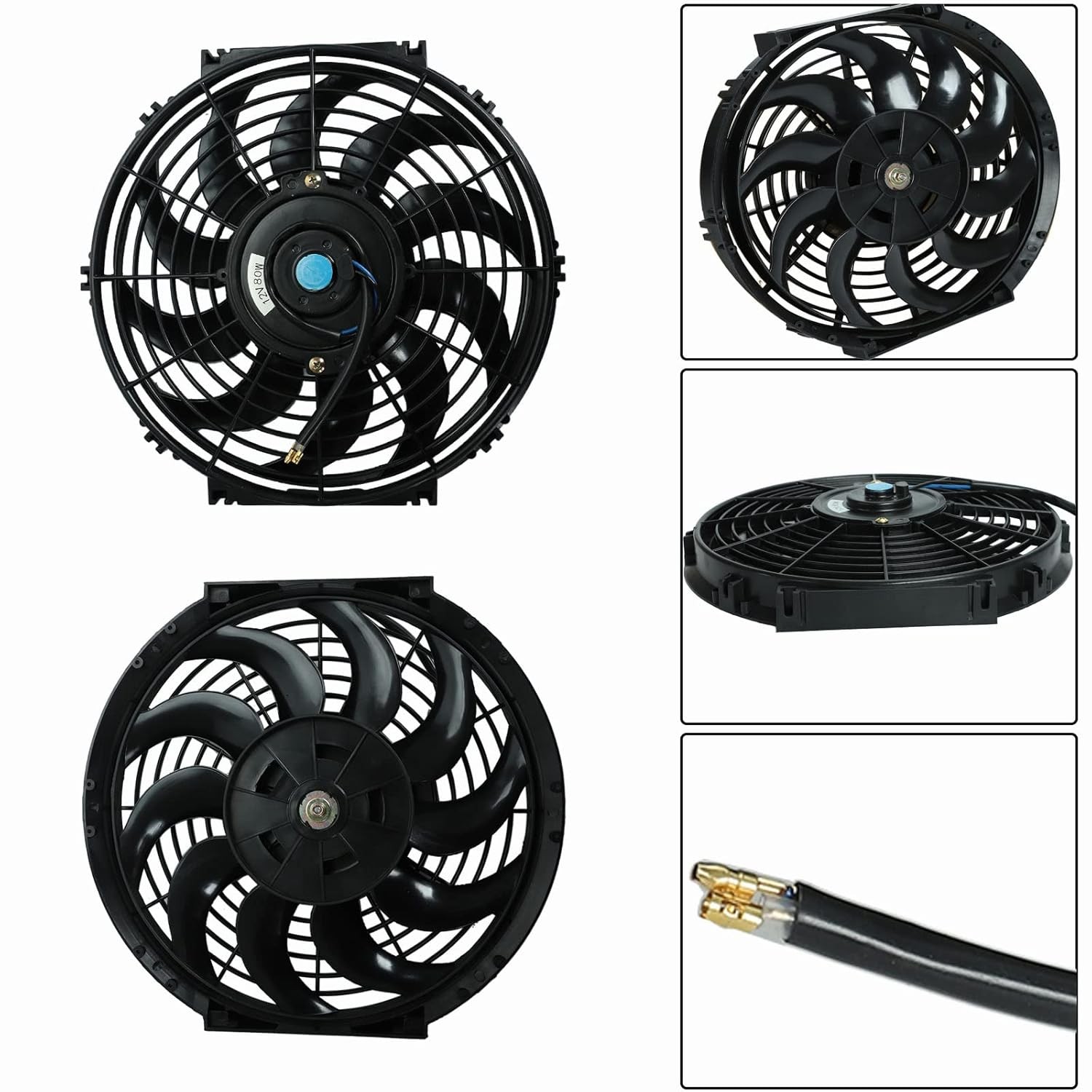 12V Universal Electric Cooling Fan Radiator Mount Kit 12 Inch Slim Fan Pull