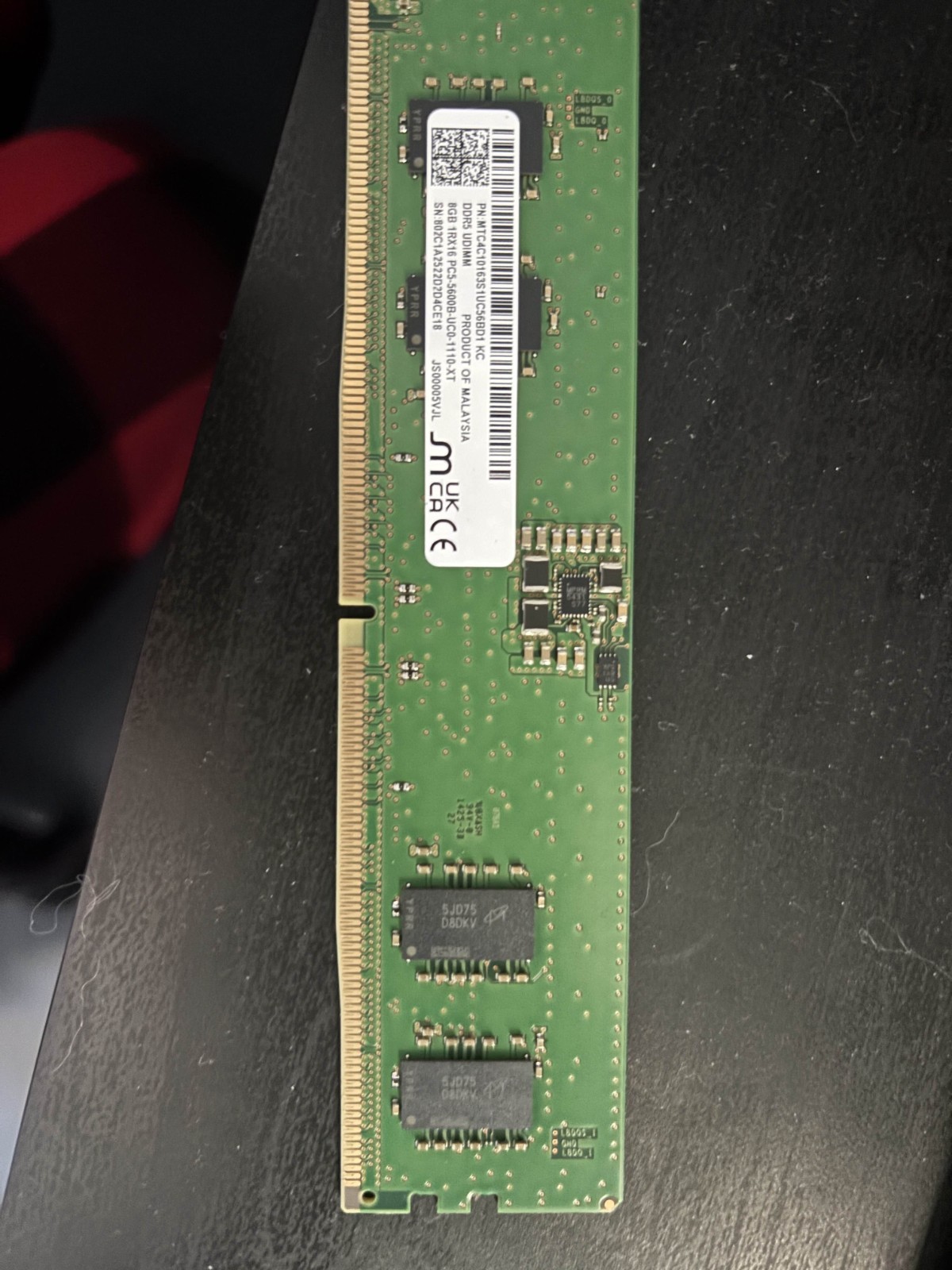 Memory Module Micron MTC4C10163S1UC56BD1 Memory Module – 8 GB – DDR5 – 2800 MHz