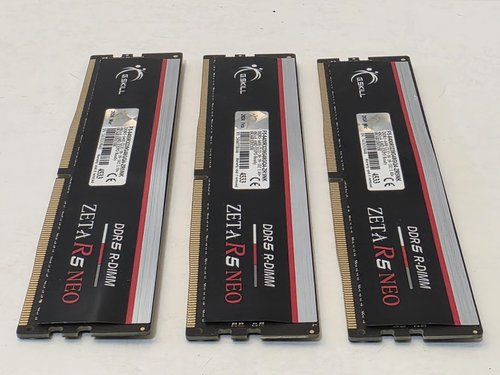 G. Skill ZETA R5 NEO 144GB (3×48GB) DDR5‑6400 RDIMM AMD EXPO READY – PREOWNED
