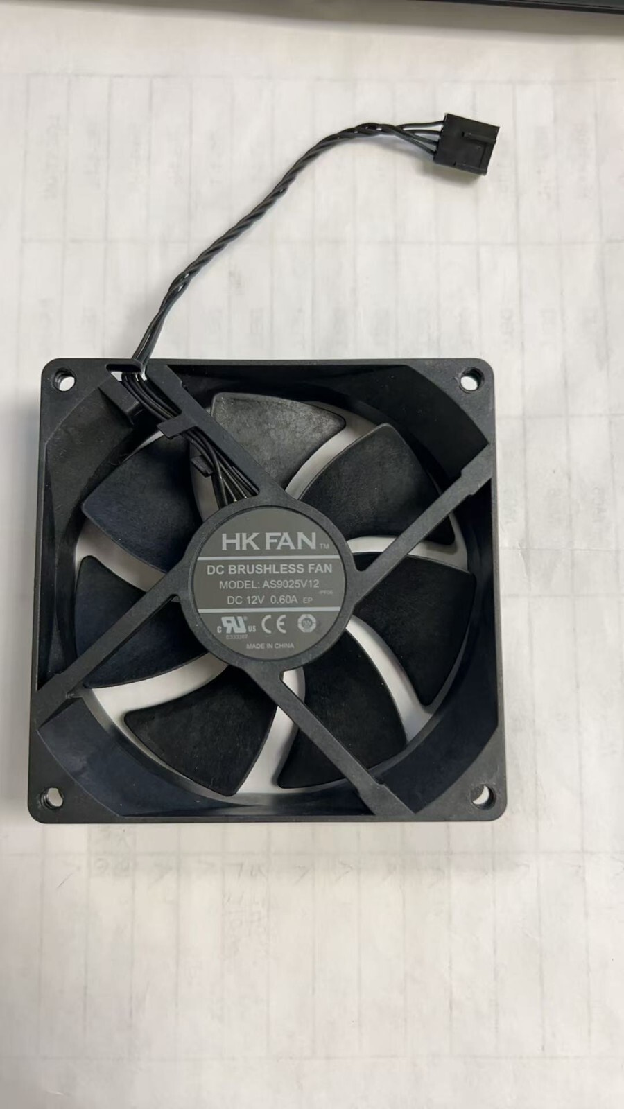 HK FAN Small PC Case fan 92mm AS9025V12 4-Pin 12V