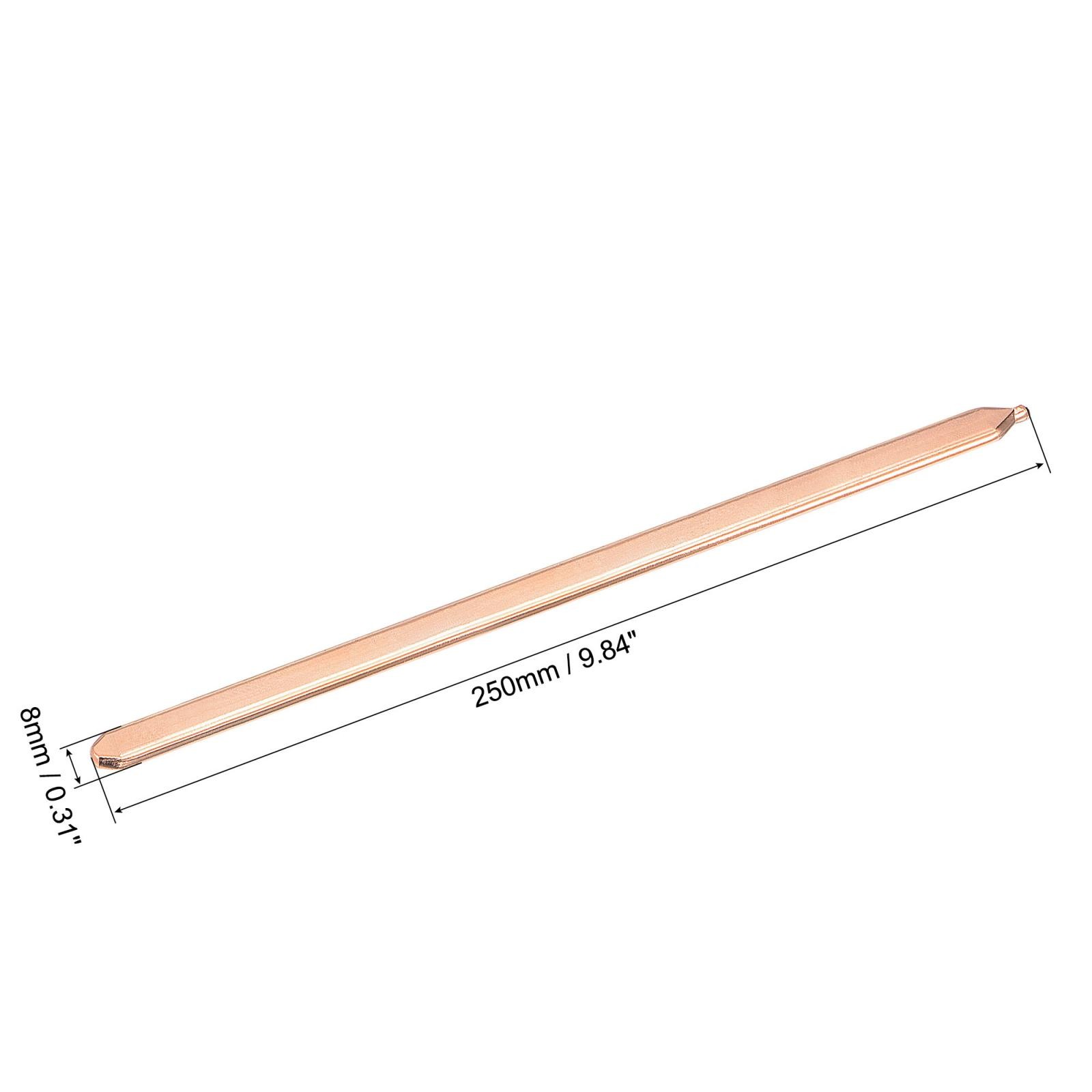 Copper Flat Heat Pipe for Cooling Laptop CPU GPU Heatsink 250mm x 8mm x 3mm
