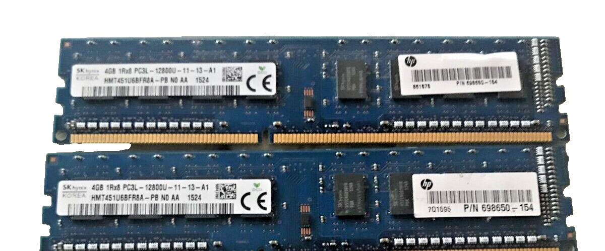 SK Hynix 4GB PC3-12800 DDR3-1600MHz Ram, HMT451U6BFR8A-PB