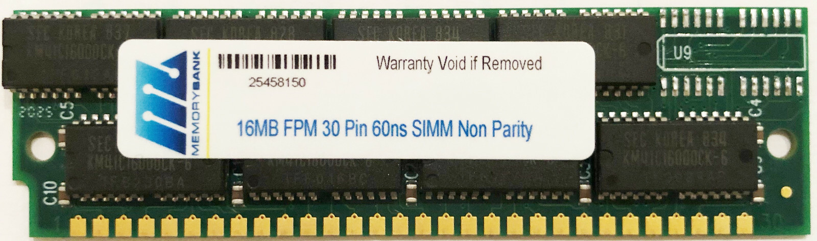 16 FPM NON-PARITY 60NS SIMM 30-PIN 5V 16X8 MEMORY RAM